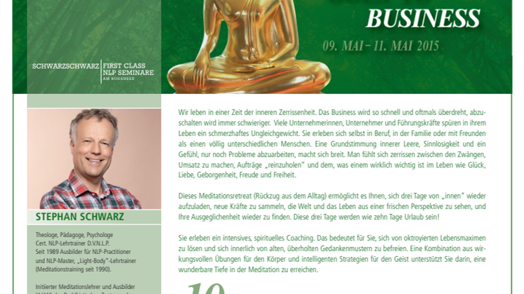 Anmeldeformular Buddha goes to Business