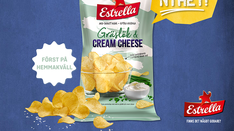 Potatischips från Estrella med smak av Gräslök & Cream Cheese vecka 30 2018