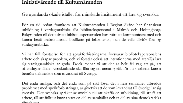 Initiativärende. Öka incitamenten för invandrade personer att lära sig svenska..pdf