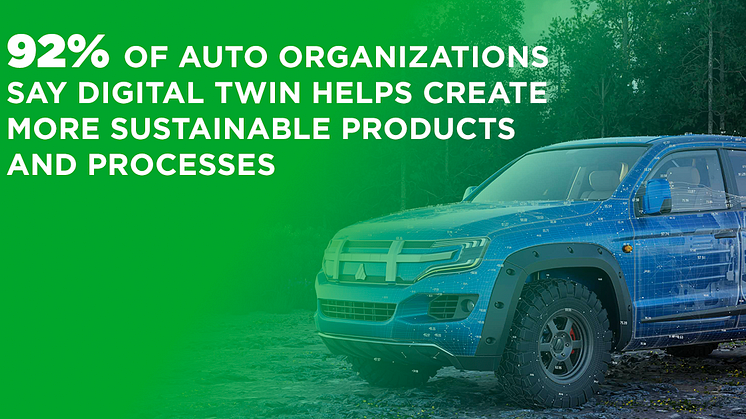 According to a global survey conducted by Altair, 92% of automotive organizations say digital twins help create more sustainable products and processes.