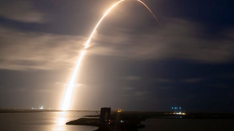 Bild av den aktuella raketuppskjutningen som skedde från Florida, USA.
