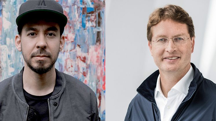 Mike Shinoda från Linkin Park och Ola Källenius från Daimler till me Convention i Stockholm