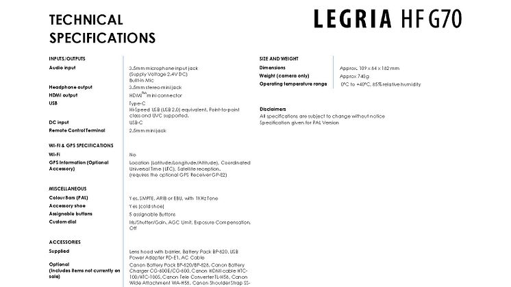 LEGRIA HF G70_PR Spec Sheet_EM_FINAL_Page_2