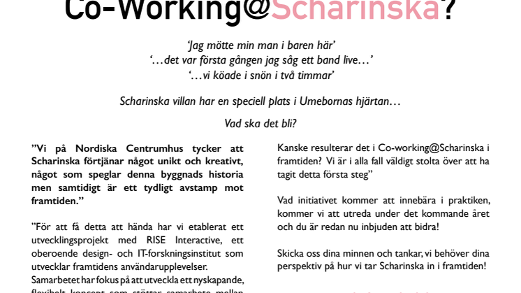 Scharinska Villan: Co-Working@Scharinska?