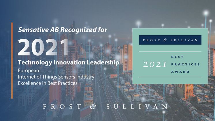 Sensative recognized with Frost & Sullivan 2021 award for IoT excellence