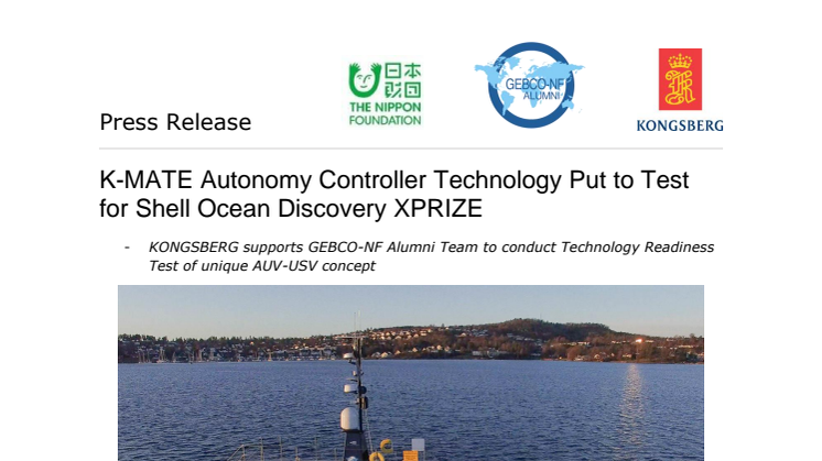 Kongsberg Maritime: K-MATE Autonomy Controller Technology Put to Test for Shell Ocean Discovery XPRIZE