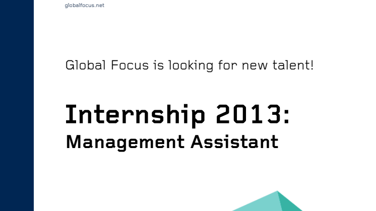 Global Focus is looking for a Management Assistant!