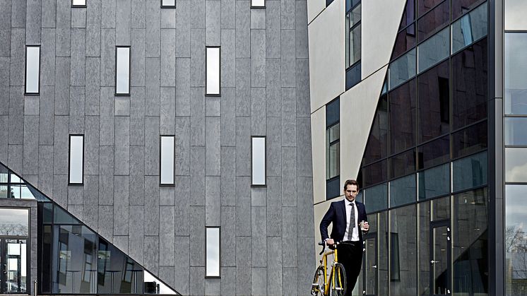 Visionshuset i Aalborg, Danmark med fasad i fibercement. Foto: Cembrit