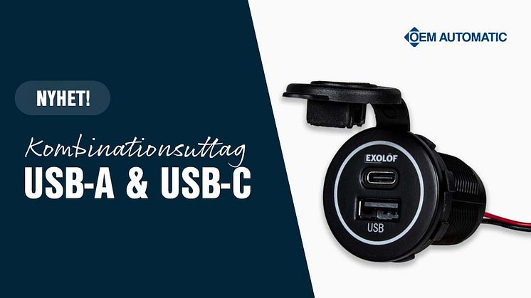 USB-A Och USB C | Enkel montering  | Inspänning i multivolt 8-34VDC