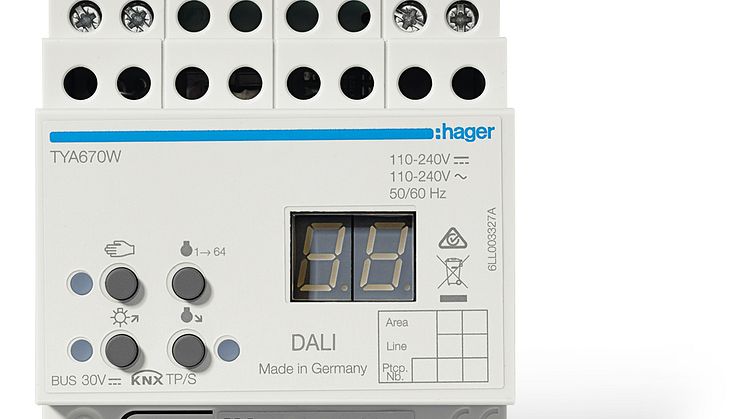 KNX DALI-gateway  TYA670W, E-nr. :17 397 70