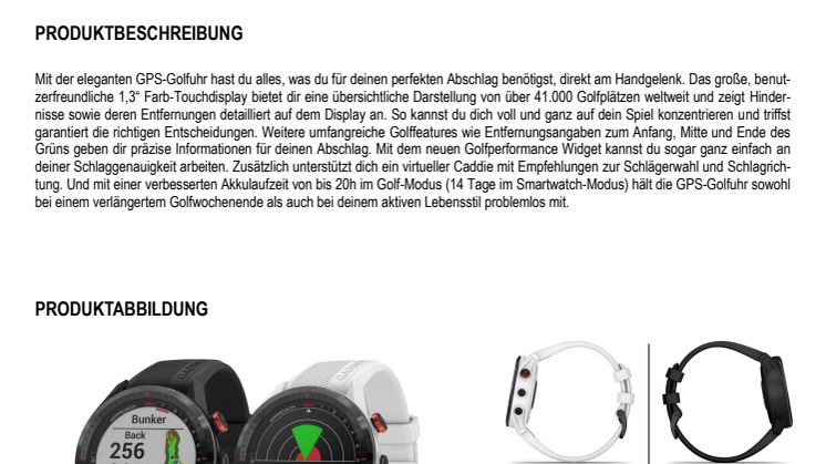 Datenblatt Garmin Approach S62