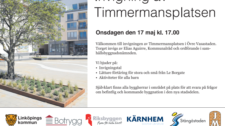 Inbjudan: invigning av Timmermansplatsen