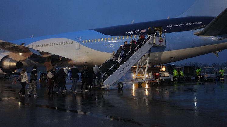 Tidig morgonavgång från Norrköping Airport