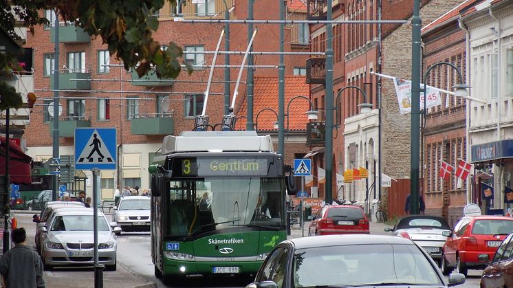 Landskronas trådbussar fyller tio år