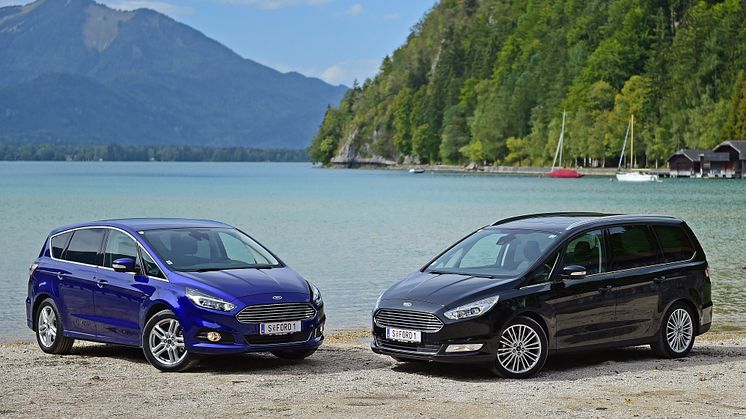 Ford S-MAX und Ford Galaxy mit neuem 2,0-Liter-EcoBlue-Dieselmotor, wahlweise mit 88 kW (120 PS), 110 kW (150 PS), 140 kW (190 PS) oder 177 kW (240 PS)