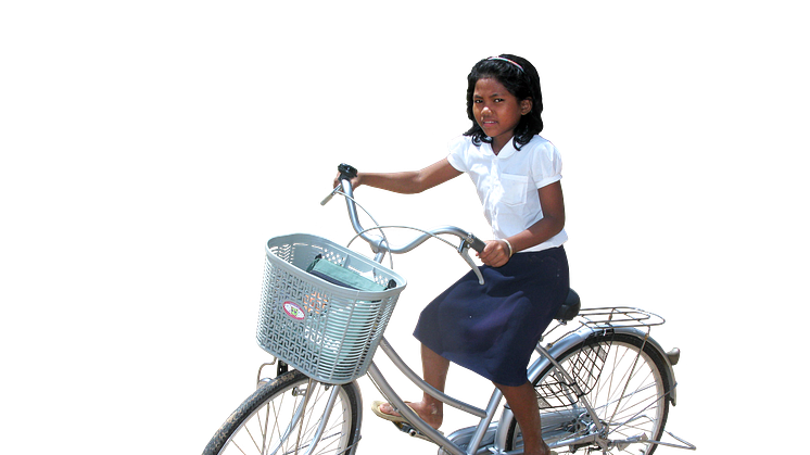 Flicka på cykel - frilagd