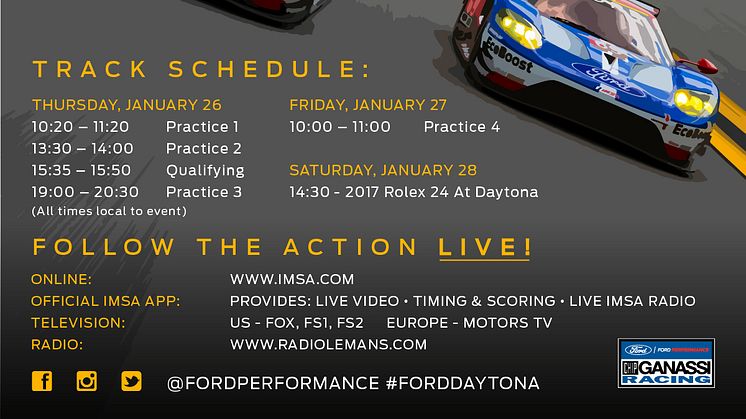 A Ford Ganassi Chip Racing készen áll a Daytona Rolex 24 órás futamra