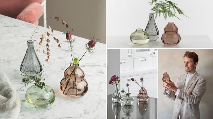 Christian Svinddal har designet dekorative små vaser som passer til blomster du har plukket selv.
