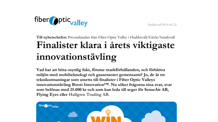 Finalister klara i årets viktigaste innovationstävling