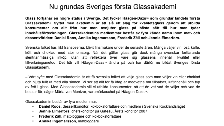 Nu grundas Sveriges första Glassakademi
