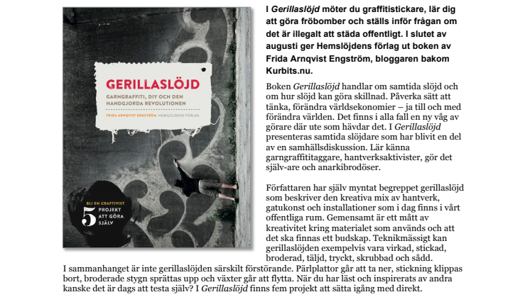 Gerillaslöjd, garngraffiti, DIY och den handgjorda revolutionen – ny bok av bloggaren Kurbits.nu