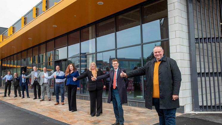 Cllr Stephen Simkins, of Wolverhampton Council, front, with partners at Wolverhampton Station.