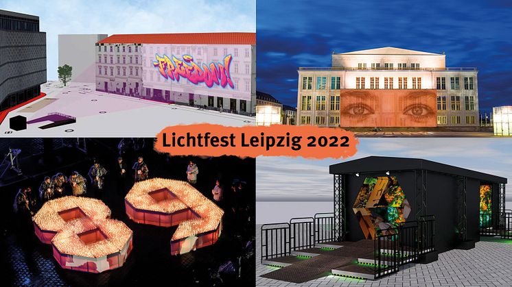 Lichtfest Leipzig am 9. Oktober 2022: Lichtinstallationen und "Kerzen-89" - Fotos: LTM GmbH