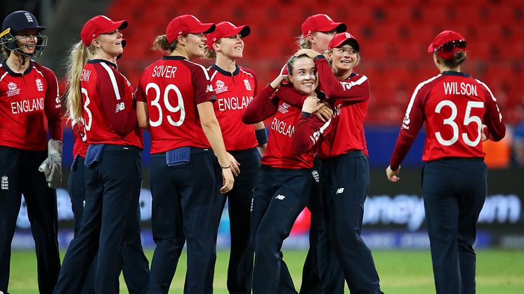 Mady Villiers took her maiden World Cup wicket. Photo: Getty Images