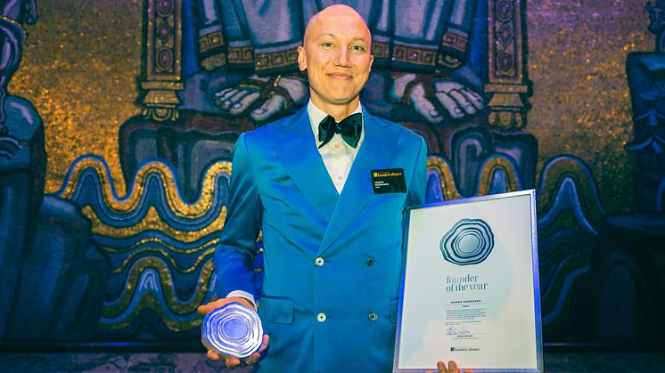 Jaakko Wäänänen, founder of Hellon received the Growth Rings in Silver for the global award Founder of the Year category Small Size Companies at the Founders´ Awards Gala held at Stockholm City Hall on September 22.