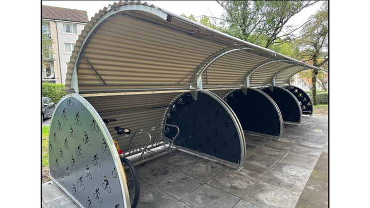 Bike storage shelters at Eccles Street