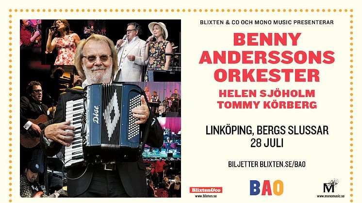 Benny Anderssons Orkester med Helen Sjöholm och Tommy Körberg till Linköping