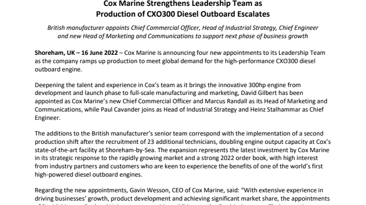 16 June 22 - Cox Marine Strengthens Leadership Team.pdf