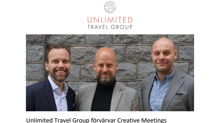 Unlimited Travel Group förvärvar Creative Meetings