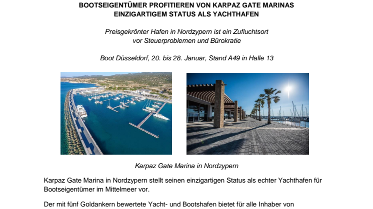 Bootseigentümer Profitieren Von Karpaz Gate Marinas  Einzigartigem Status Als Yachthafen