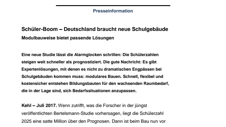 Schüler-Boom – Deutschland braucht neue Schulgebäude