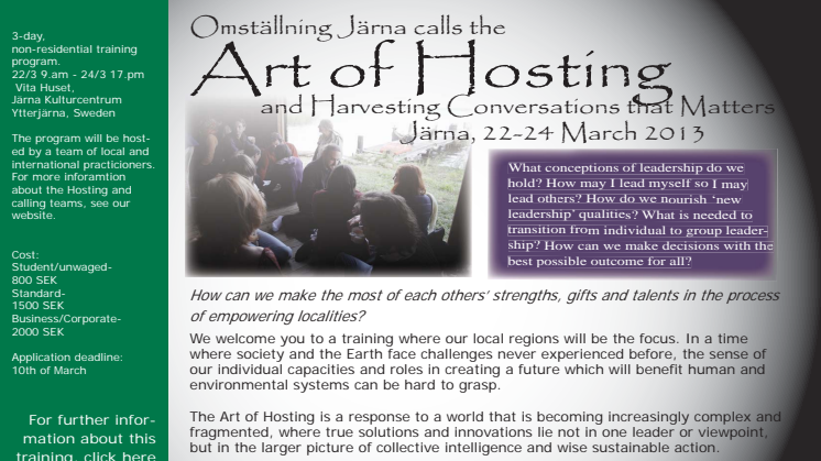 "The Art of Hosting" - en ledarskapsträning 