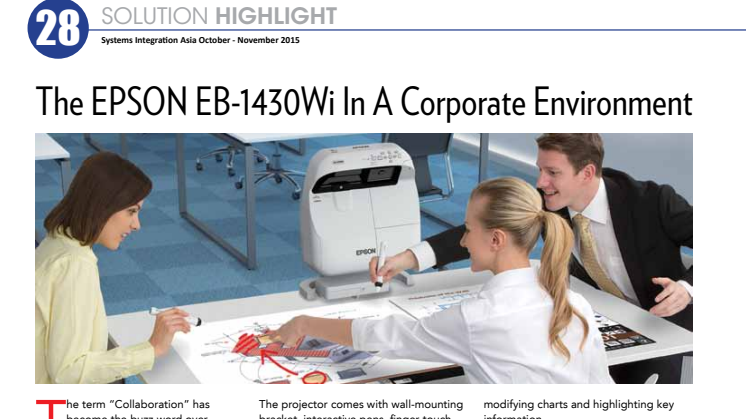 The EPSON EB-1430Wi In A Corporate Environment