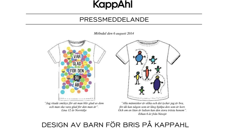 Design av barn för Bris på KappAhl