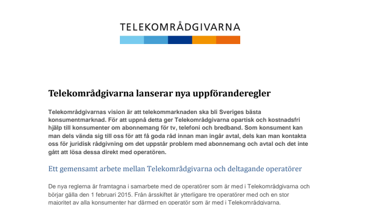 Telekområdgivarna lanserar nya uppföranderegler