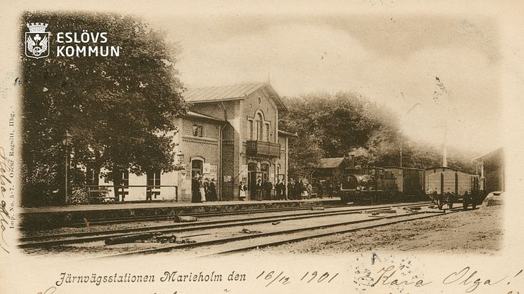 Vykort från Marieholm 1901. Källa: digitaltmuseum.se/Järnvägsmuseet