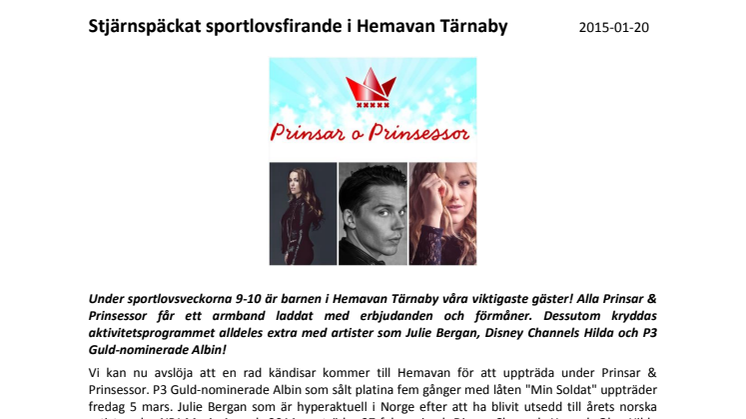 Stjärnspäckat sportlovsfirande i Hemavan Tärnaby