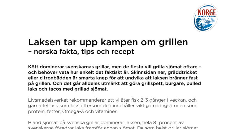 Laksen tar upp kampen om grillen  – norska fakta, tips och recept 