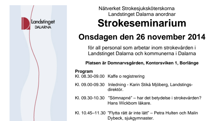 Program Strokeseminarium 2014