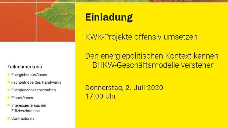 Anmeldungen zur Veranstaltung können online über die Webseite der KlimaschutzAgentur erfolgen