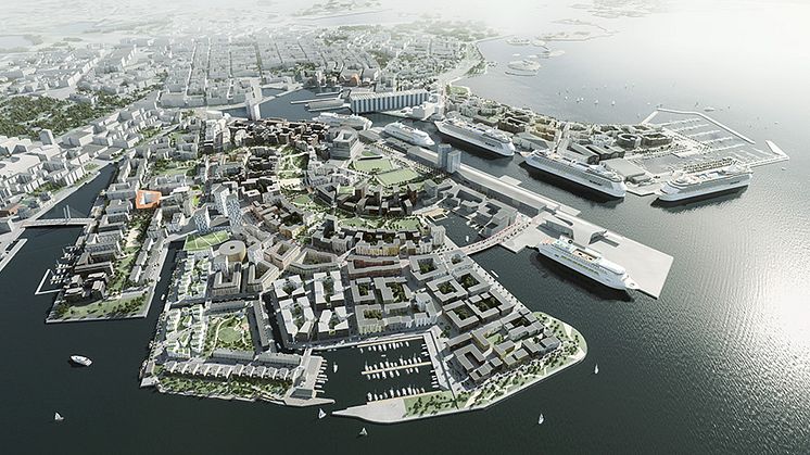 Finlands nya stadsdel, Jätkäsaari-Busholmen Helsinfors's Frihamn.