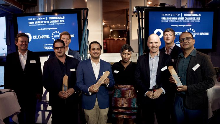 Three start-up up companies from the USA, India and Bangladesh received their recognition as joint winners of the 2018 Imagine H2O Urban Drinking Water Challenge at a ceremony in Stockholm, Sweden.