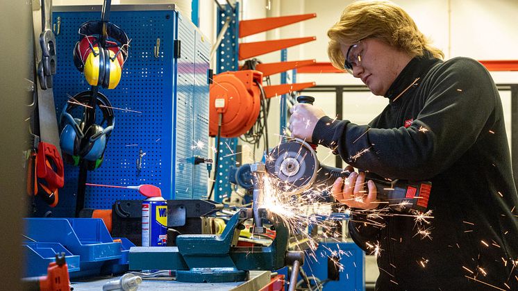 Bosch X-LOCK er et revolusjonerende nøkkelfritt vinkelslipersystem, som gjør det mulig å bytte tilbehør med ett enkelt klikk. Foto: TUM Studio