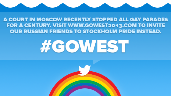 Stockholm Pride uppmanar ryssarna att #GOWEST