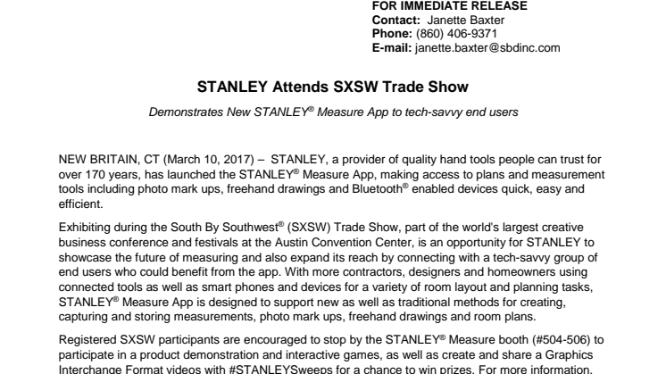 STANLEY Attends SXSW Trade Show