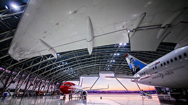 Norwegians hangar på Gardermoen.